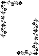 Floral corner element. Vector illustration.
