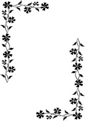 Floral corner element. Vector illustration.
