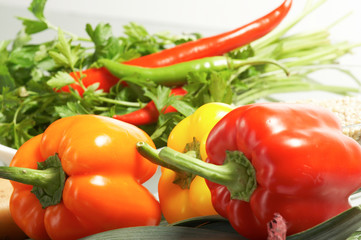 Fresh Vegetables, Fruits and other foodstuffs.