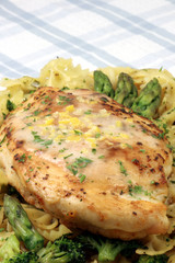 Pasta and chicken breast meal