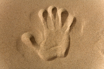 close-up of hand imprints