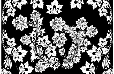 white flower design in foliage frame