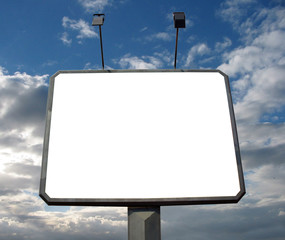 Blank billboard over blue sky, put your own text here