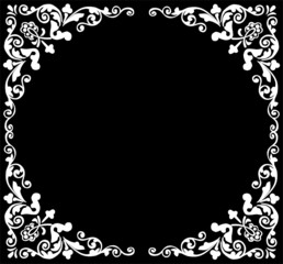 simple white on black frame