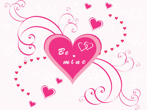 Valentine Hearts with swirls