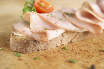 Belegtes Brot mit Schinken