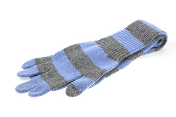 pair of wool striped gloves