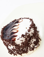 the beauty chocolate cake isolated on whine