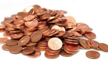 coins  on white background