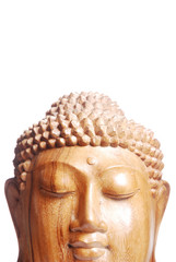 Ornamental Buddha head on white background