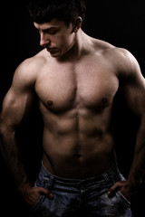 Fototapeta na wymiar Fine art image of muscular sexy shirtless man