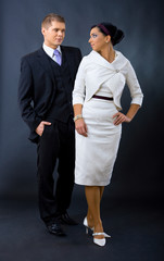 Couple dressed for evening