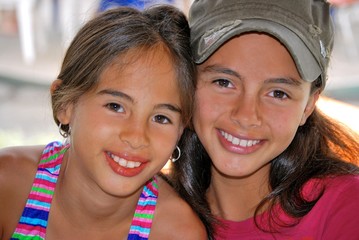 Beautiful Hispanic sisters