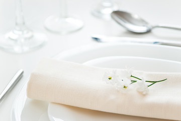 white place setting