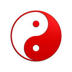 Red Tai Chi - Yin Yang sign.