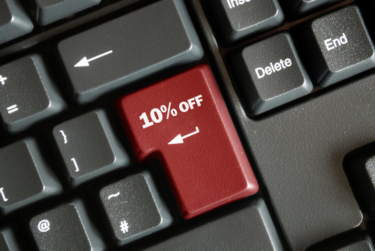 "10% off" key on keyboard