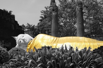 Liegender Buddha - sw