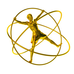 man in a simulator - a gyroscope gold