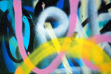 Surface covered with messy graffiti. Abstract background.