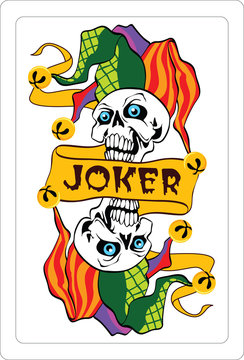 Vector illustration of jokers on a playing card
