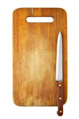 Knife on chopping board