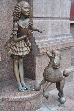 Characters Of The Book Buratino Near Puppet Theater In Kiev