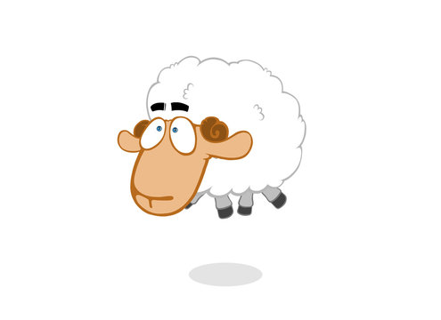 jumping sheep with horns
