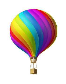 Isolated colorful hot air ballon