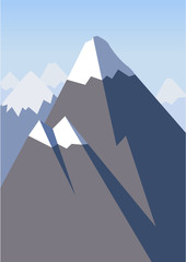 Vector illustration of a snow peaks