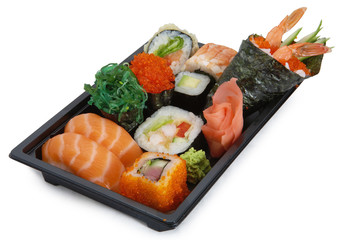 mix japanese rolls and sushi assorted