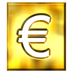 3D Golden Framed Euro Sign