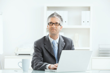 Businessman working at desk