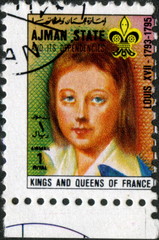 Ajman States. Louis XVII. Roi de France. Timbre Postal.