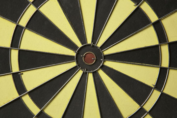 close up of dartboard,color of yellow black and red