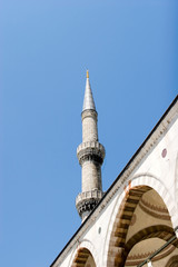 Fototapeta na wymiar Blue Mosque minaret