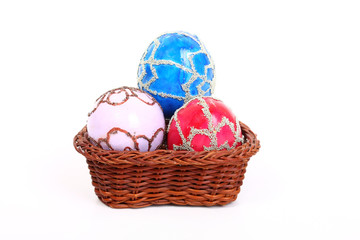 easter eggs in basket