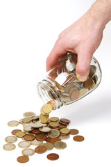 Bote con monedas