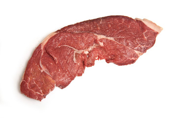 Steak isolated on a white studio background.