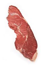 Steak isolated on a white studio background.
