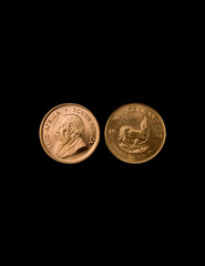 gold Krugerrand coins from South Africa