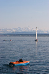 Erholung auf dem Bodensee im Frühling