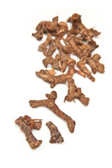 Ginseng isolated on a white studio background.
