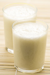fresh fruit milk shake banana and caramel