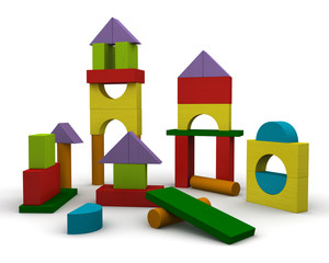 Colored Wooden Building Blocks
