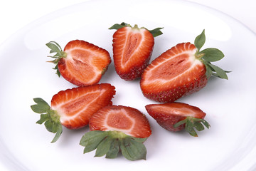Erdbeeren aufgeschnitten