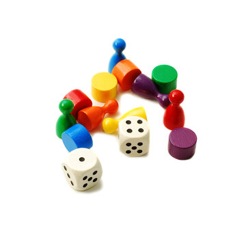 gaming pieces with dices