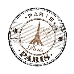 Paris rubber stamp - obrazy, fototapety, plakaty