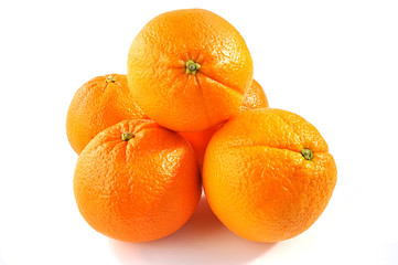 Oranges isolated over white.