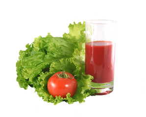 Fresh salad and tomato.