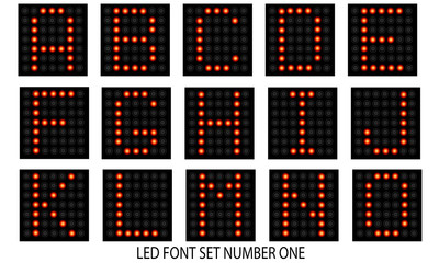 Realistic led lights font
